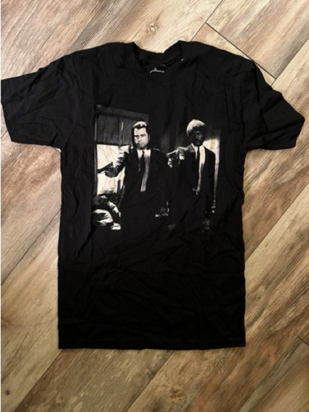 Black Graphic Men’s T-Shirt with Movie Print